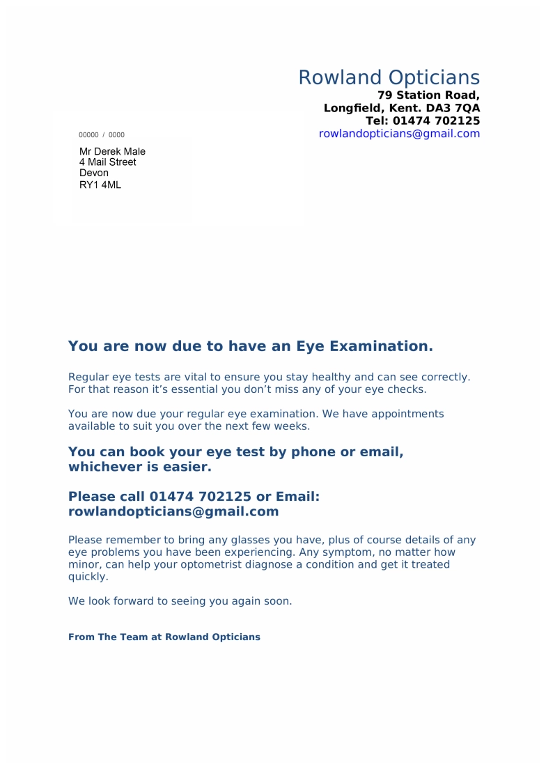 Billing letter example